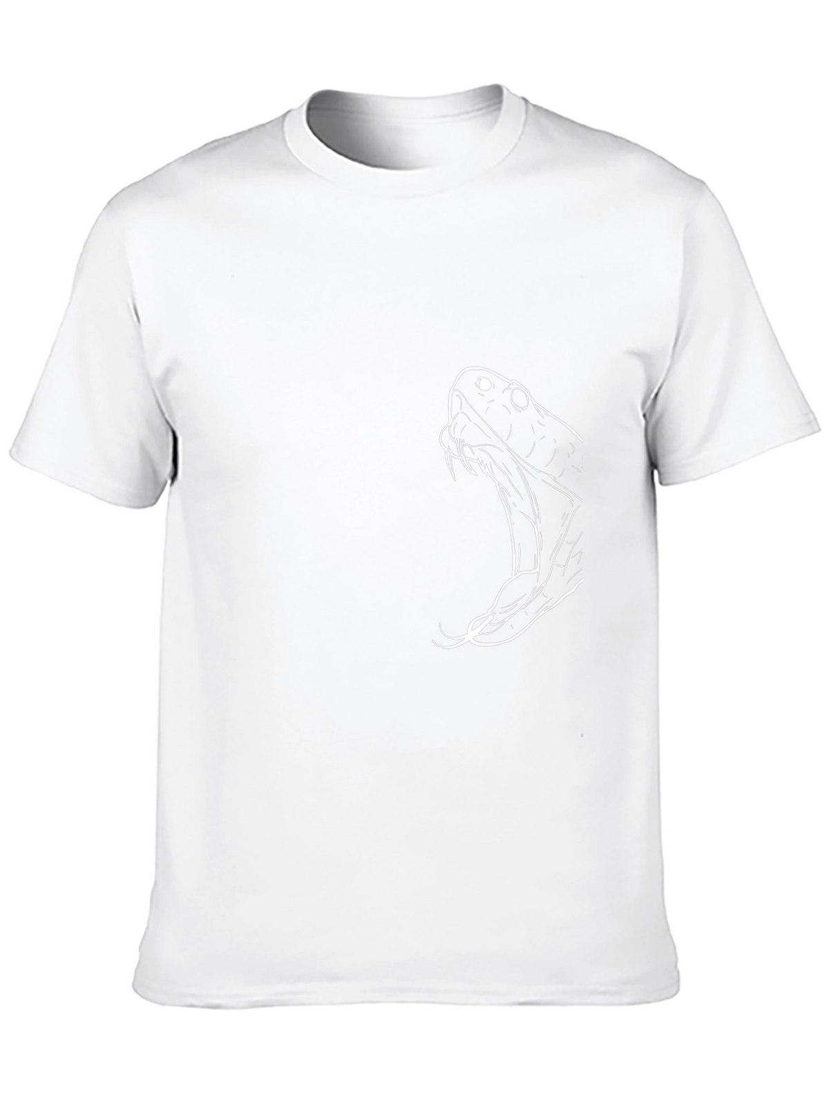 Mens Black T-Shirt with Snake Graphic