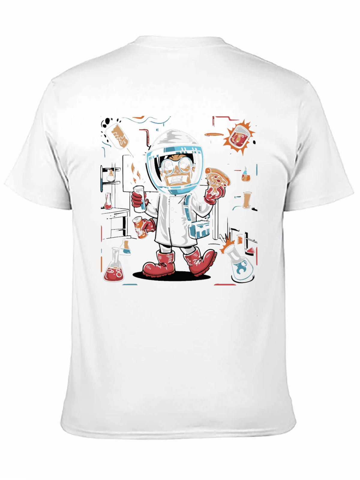 Mad Scientist Pizza T-Shirt - Novelty Tee