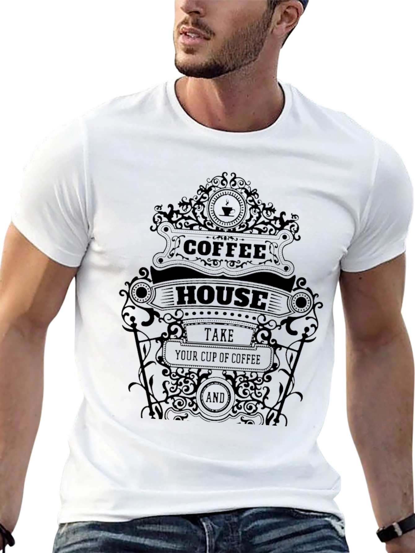 Coffee House Graphic Tee - Unisex Black T-Shirt