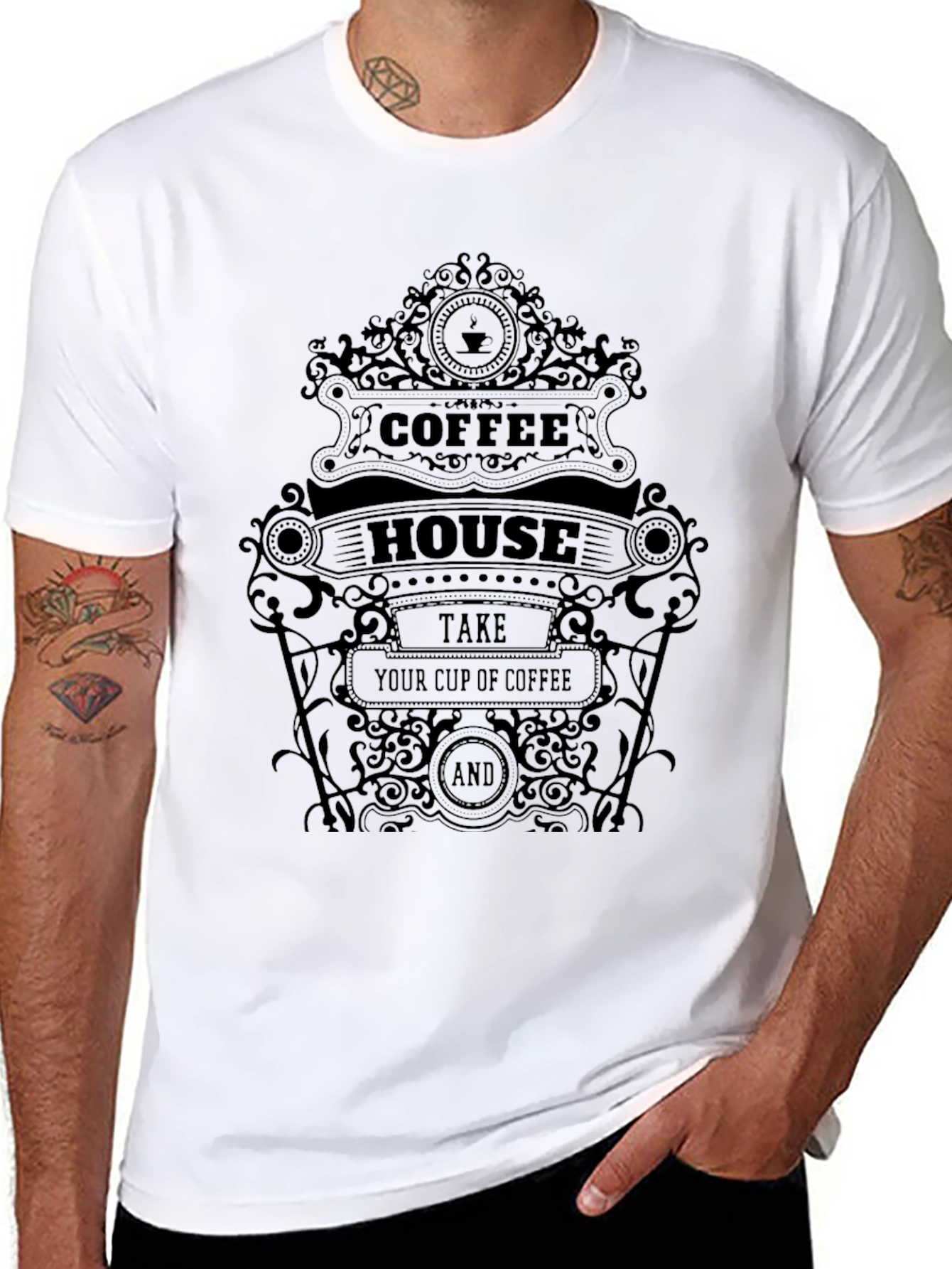 Coffee House Graphic Tee - Unisex Black T-Shirt