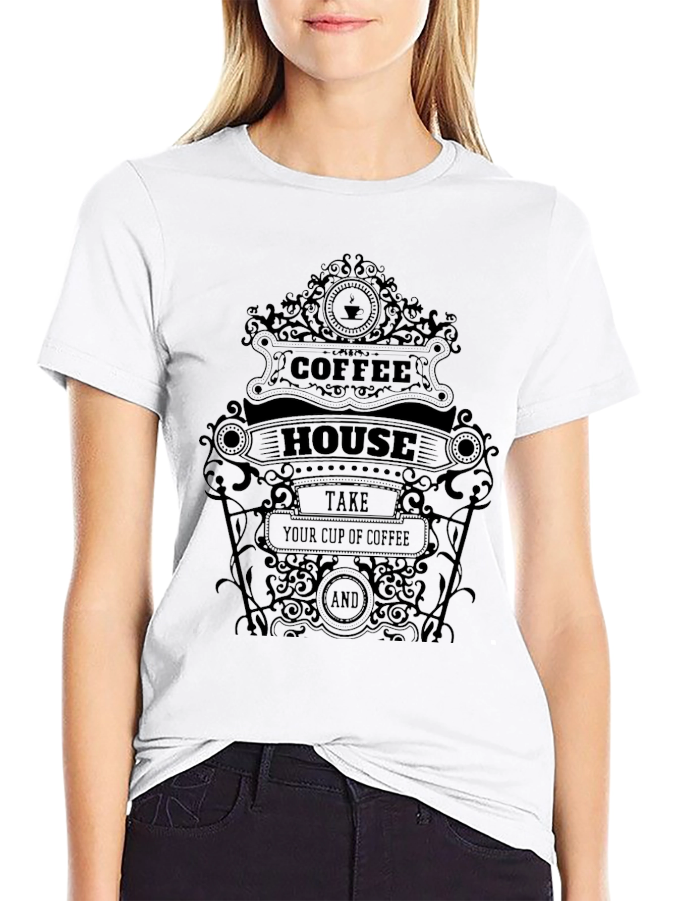 Coffee House Graphic Tee - Unisex Black T-Shirt