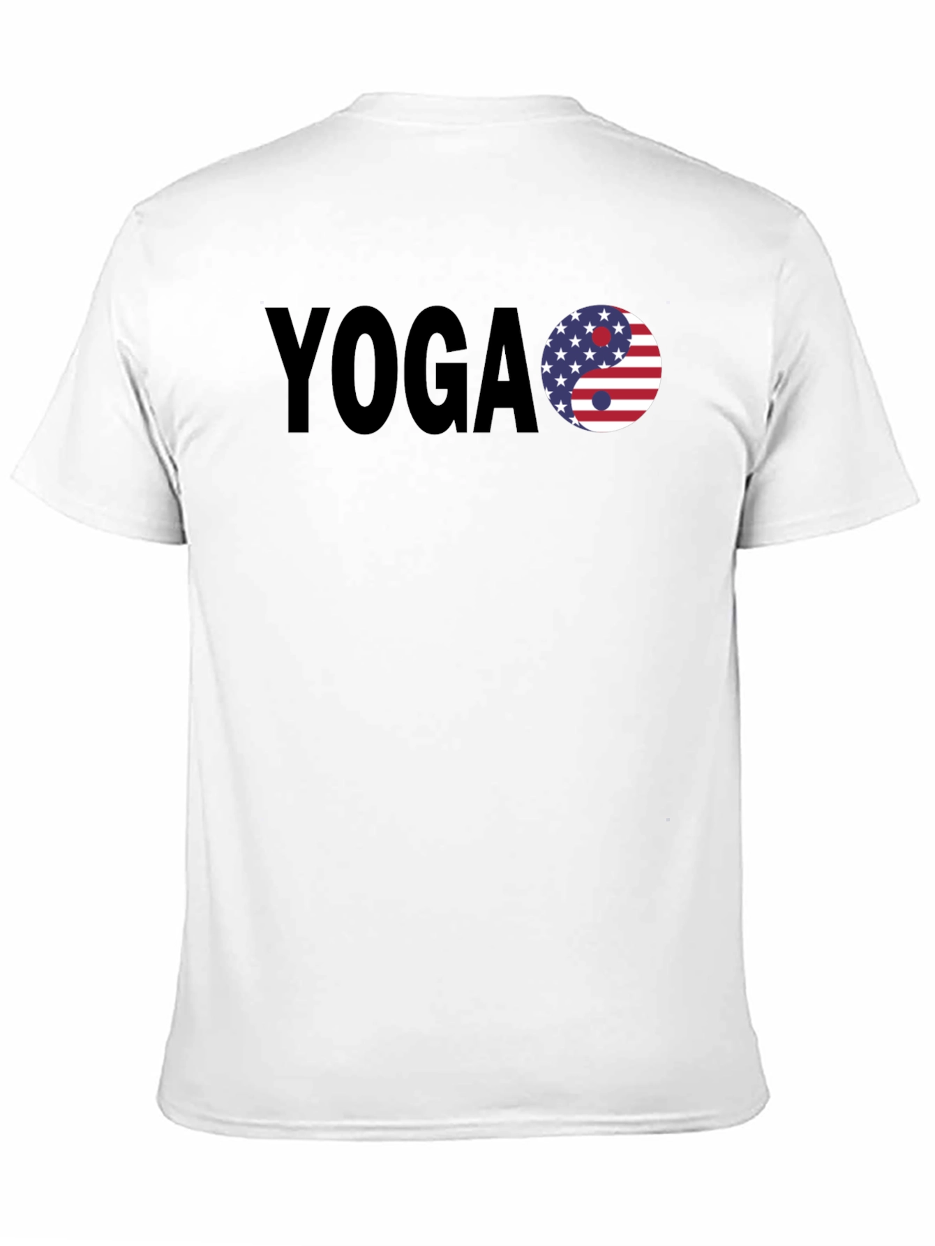 Yoga USA Flag Yin Yang Graphic Black T-Shirt