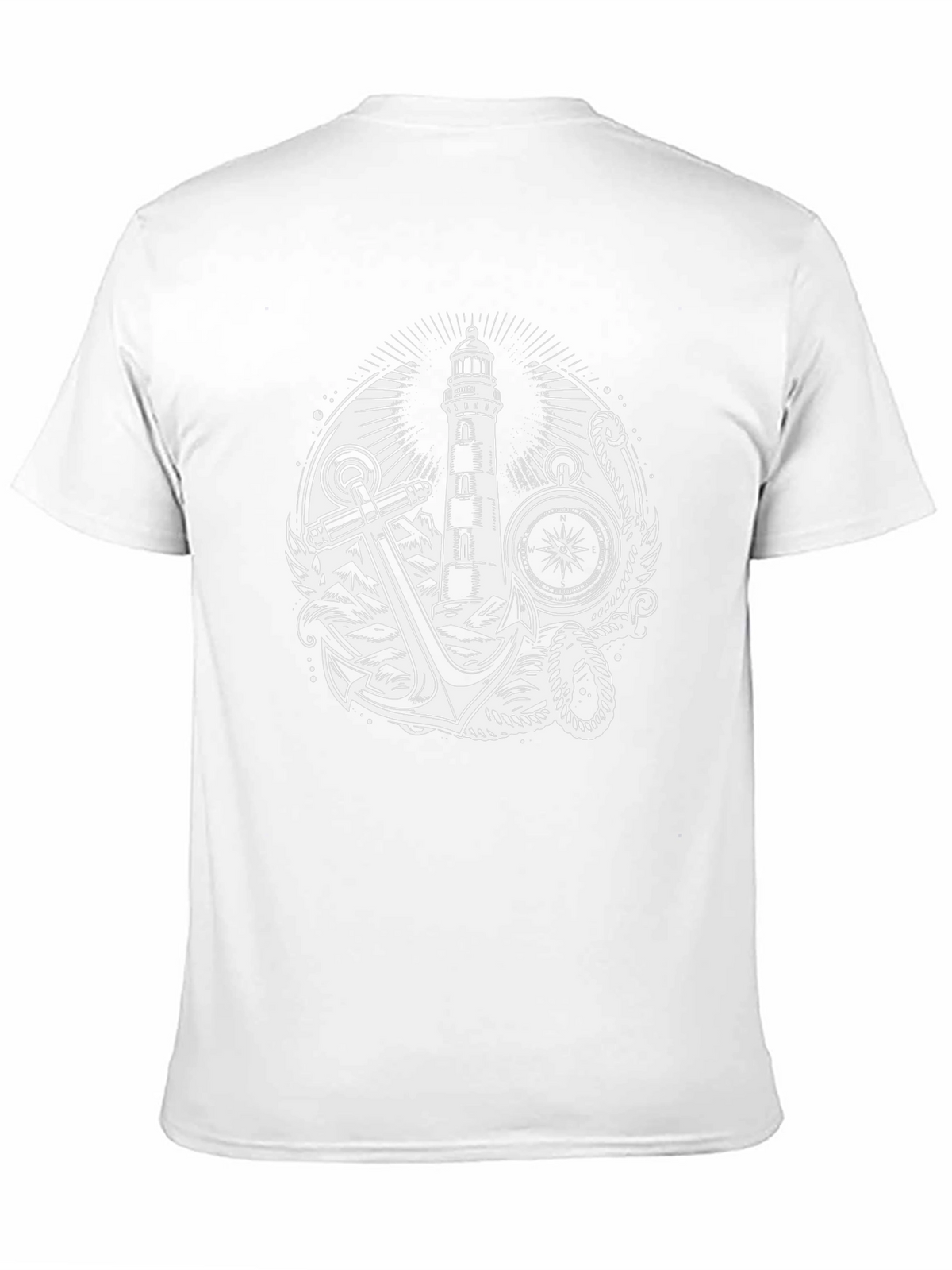 Nautical Lighthouse Anchor Graphic T-Shirt