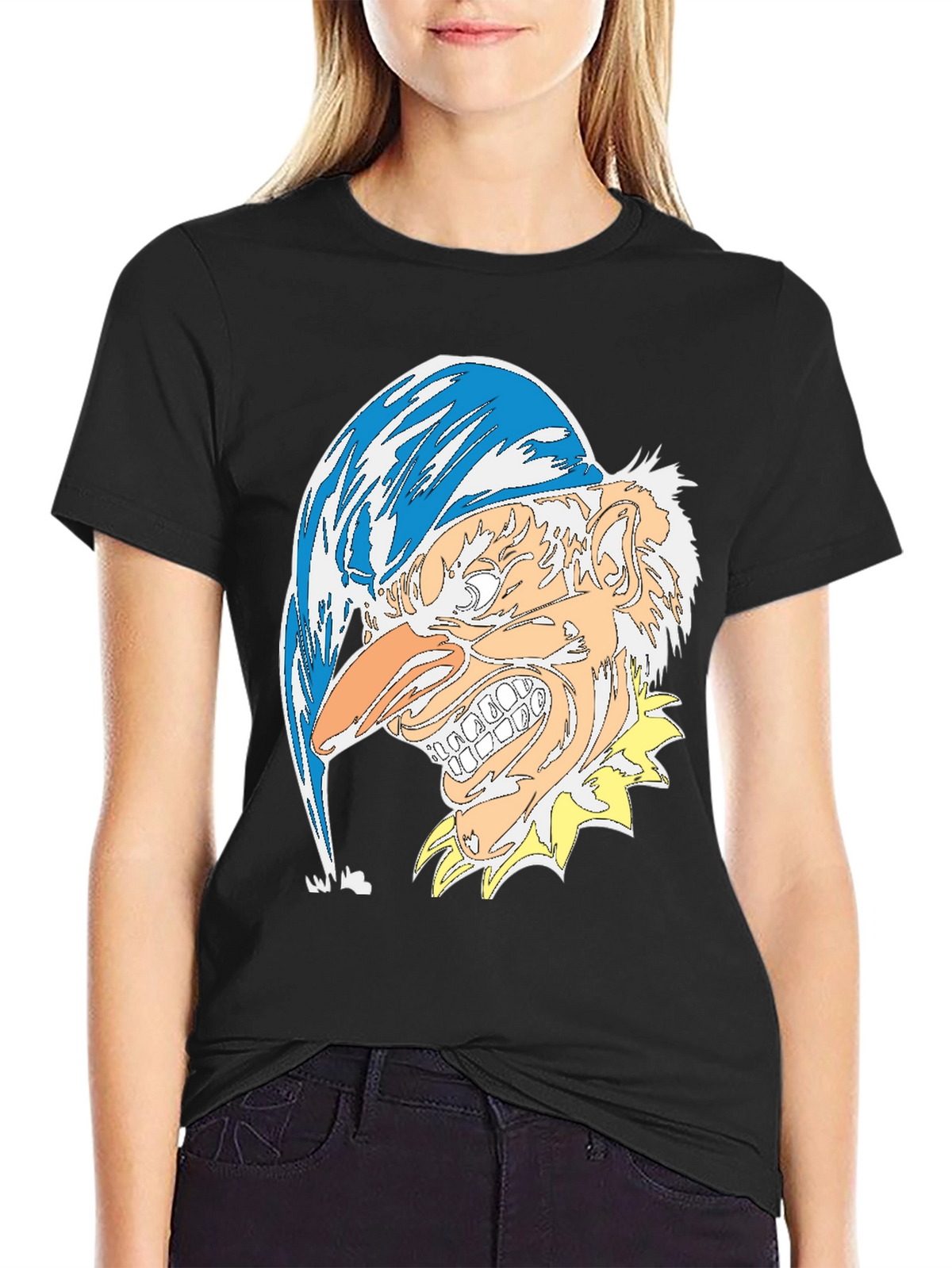 Mens Black T-Shirt with Jester Graphic