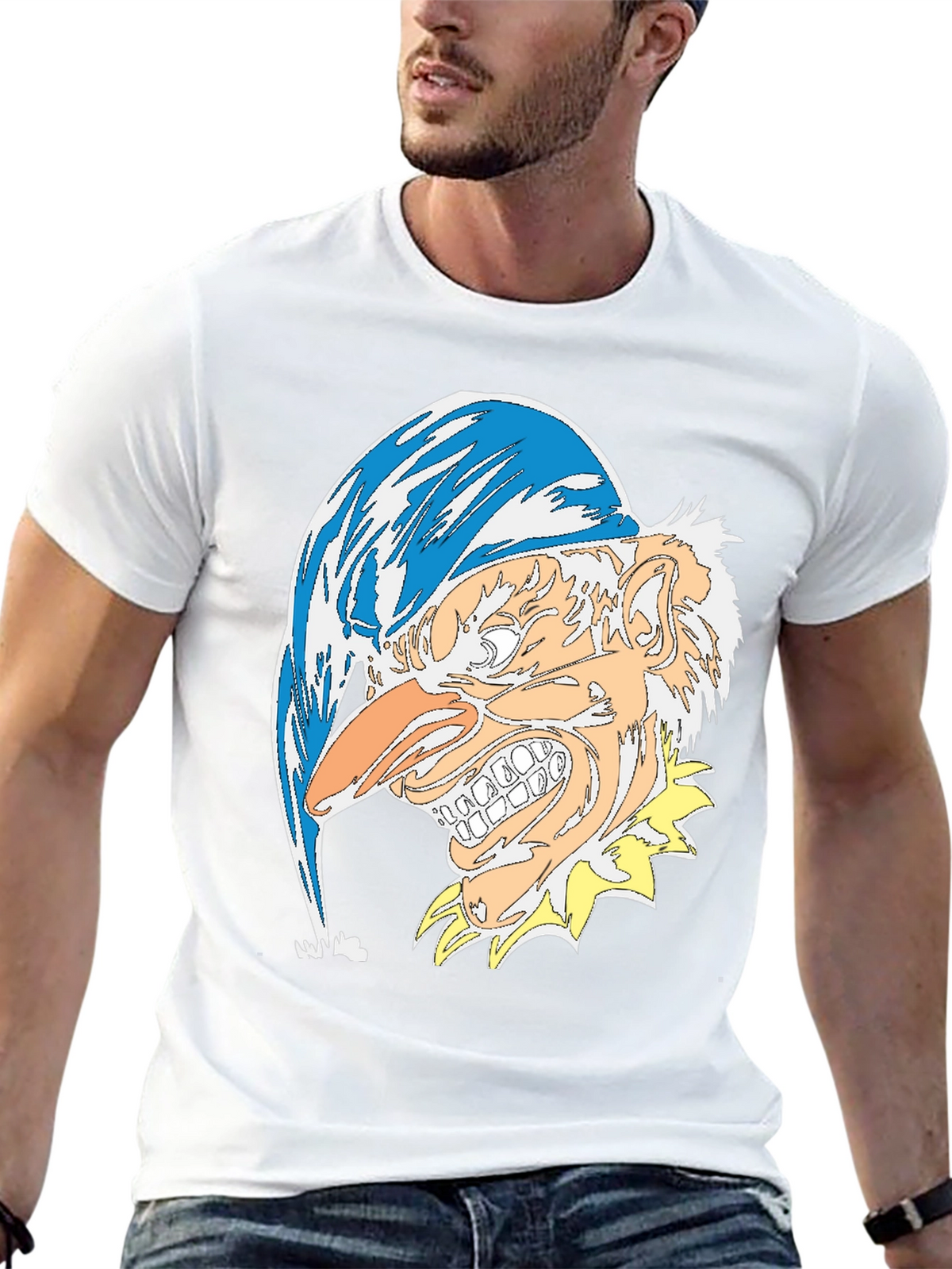 Mens Black T-Shirt with Jester Graphic