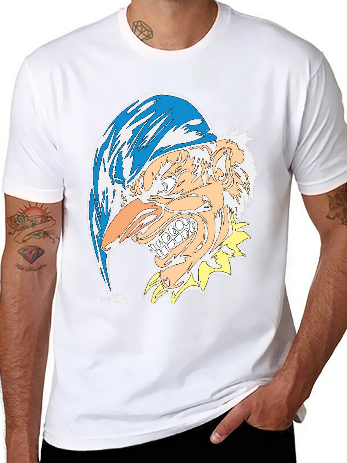 Mens Black T-Shirt with Jester Graphic