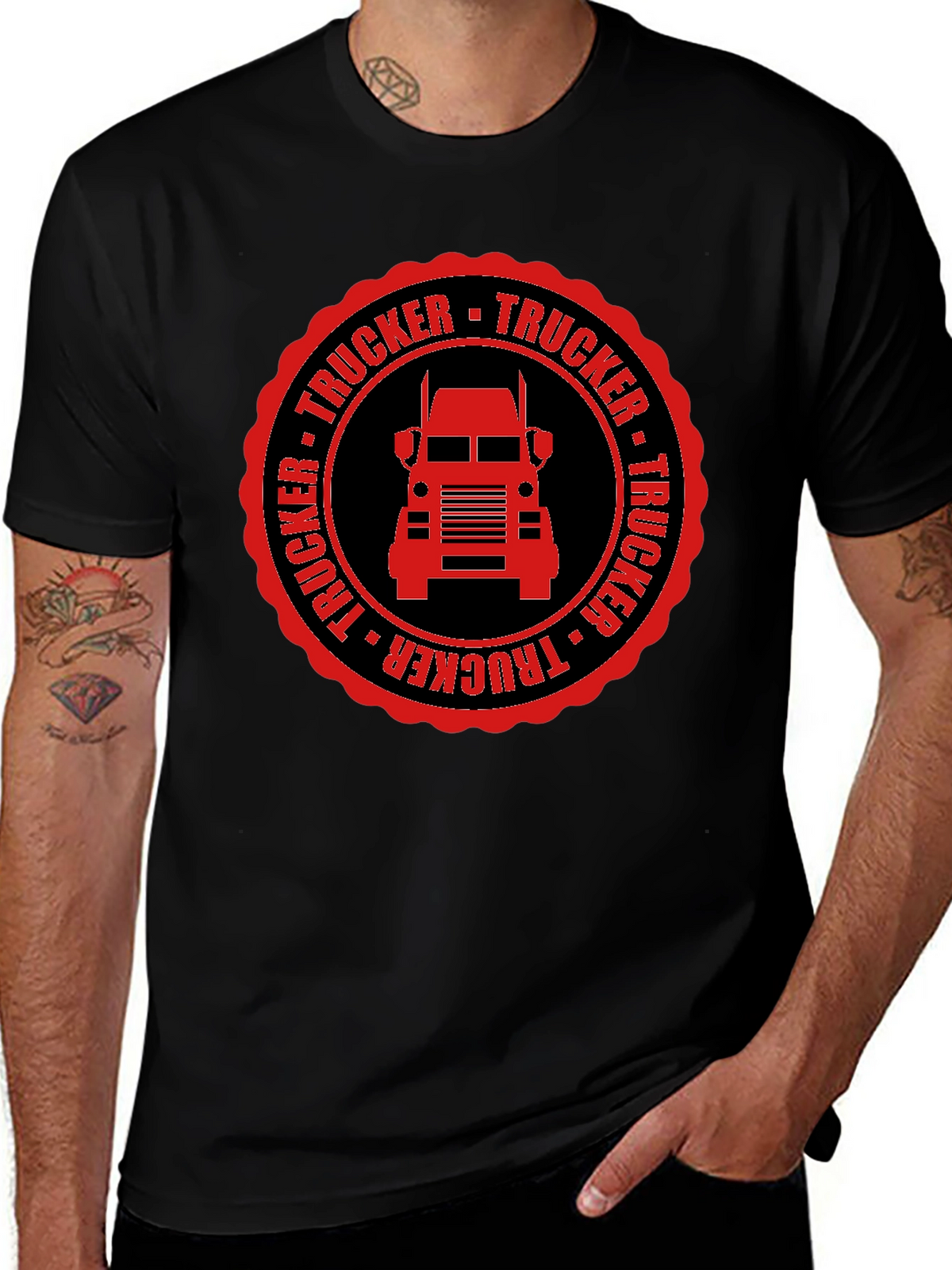 Trucker T-Shirt - Black Truck Driver Tee