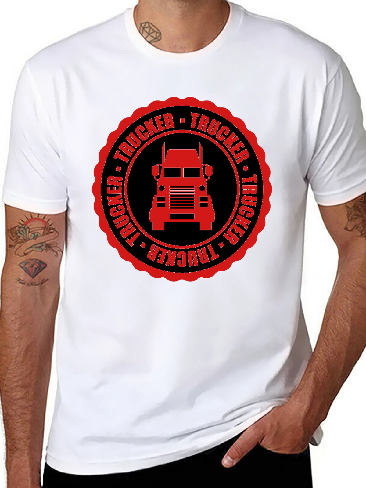 Trucker T-Shirt - Black Truck Driver Tee