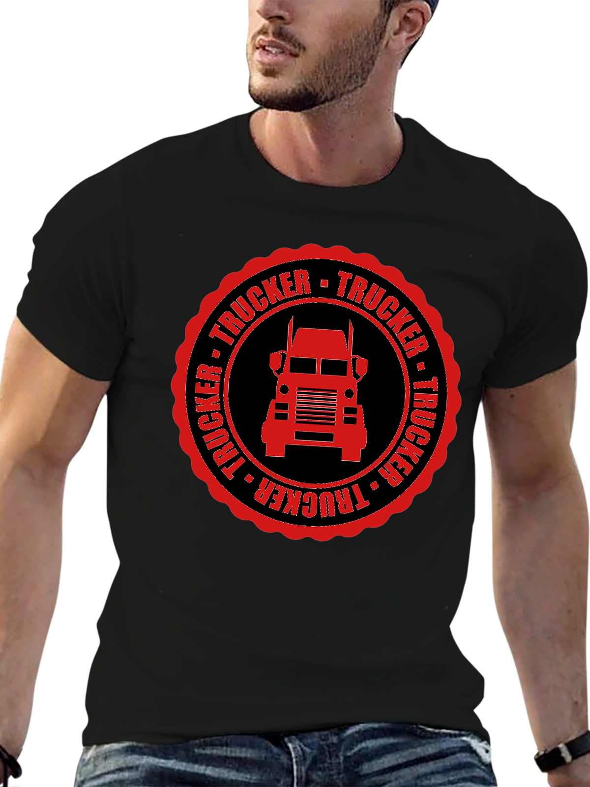Trucker T-Shirt - Black Truck Driver Tee