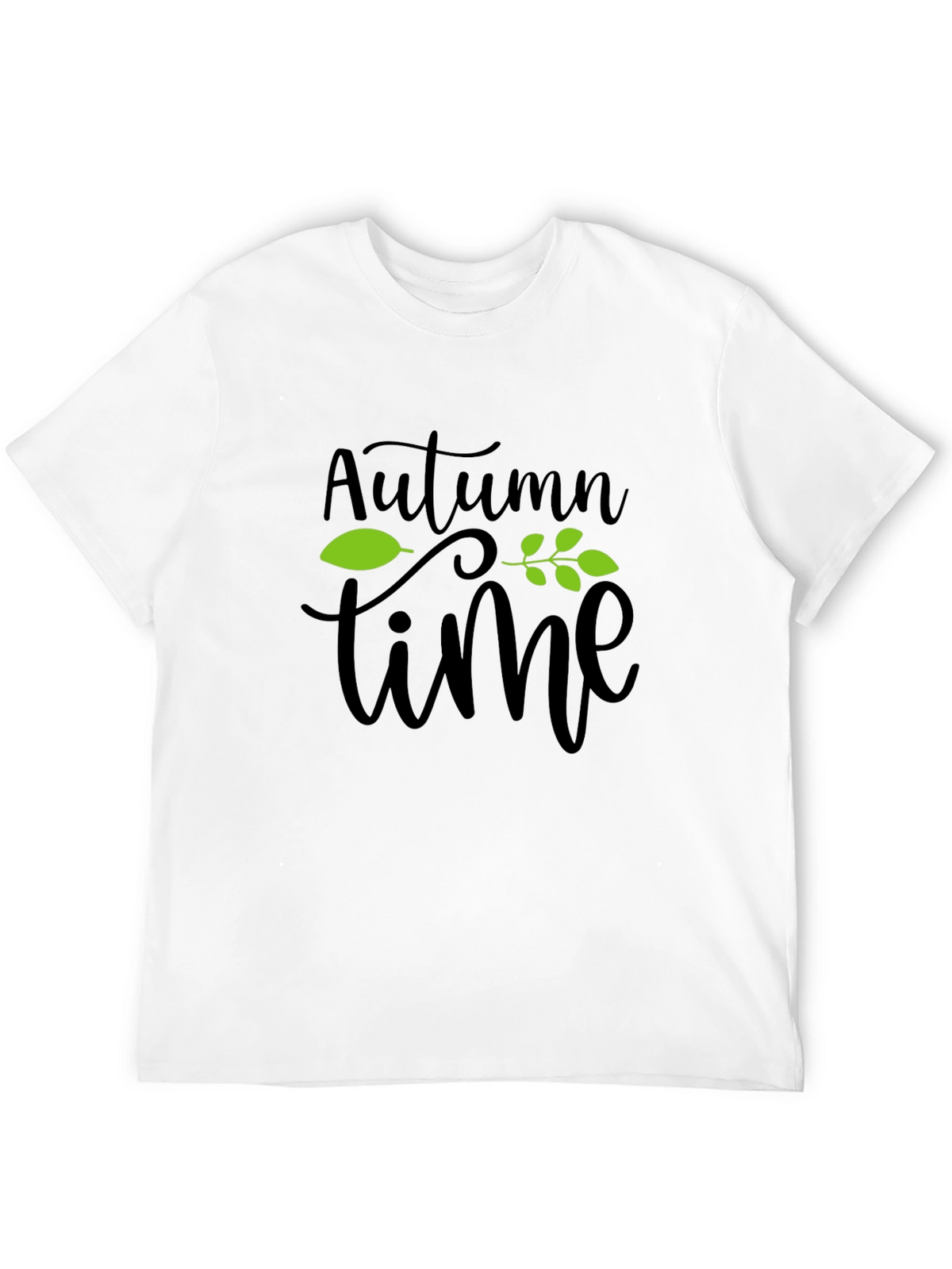 Autumn Time Graphic Print T-Shirt - Black