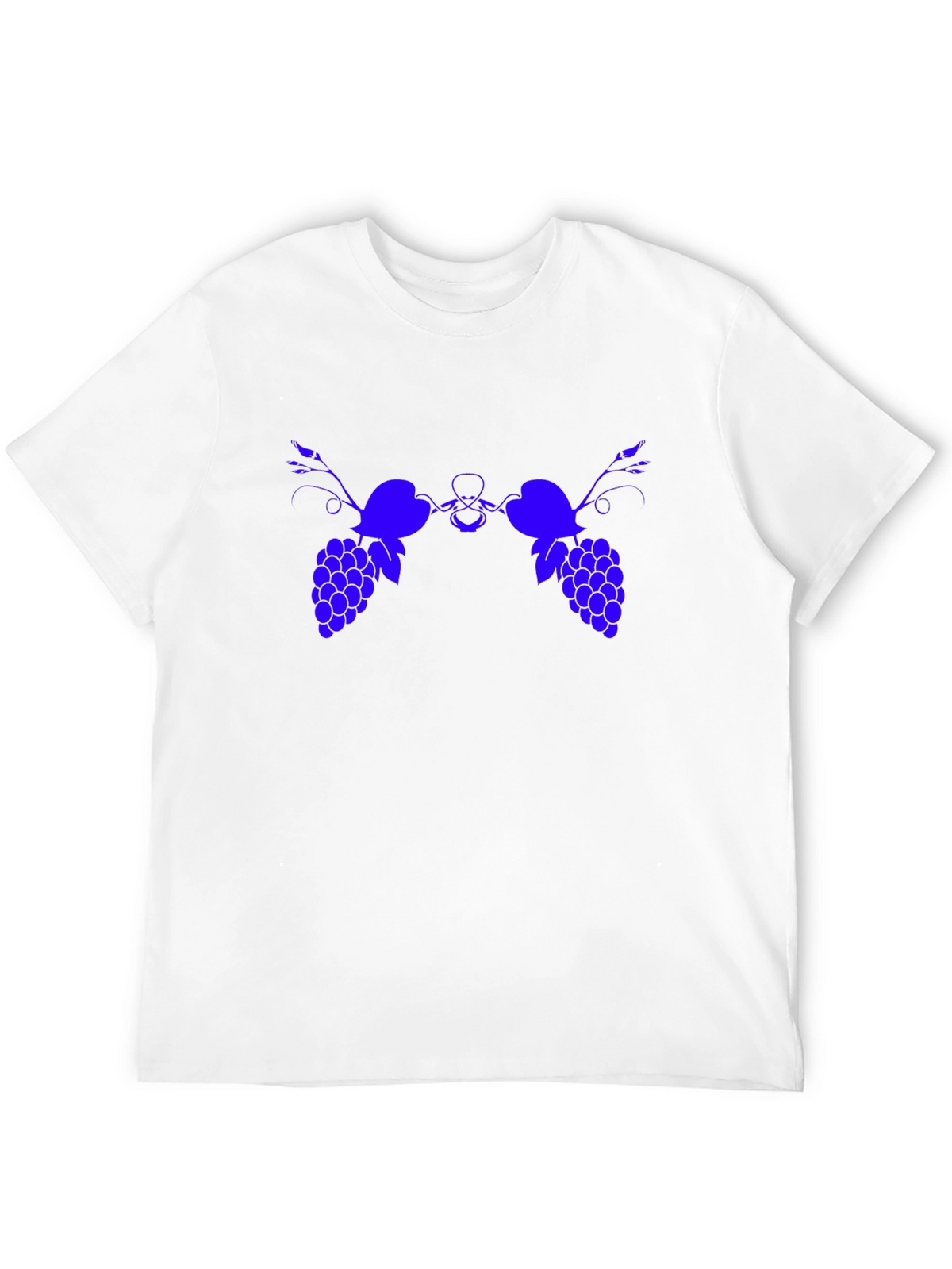 Blue Grape Graphic Print Black T-Shirt