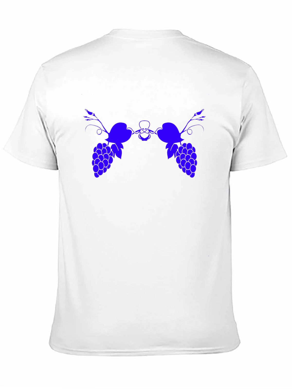 Blue Grape Graphic Print Black T-Shirt
