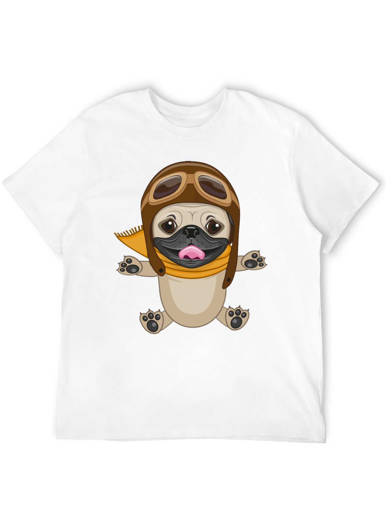 Pug Aviator T-Shirt - Black Cotton Tee