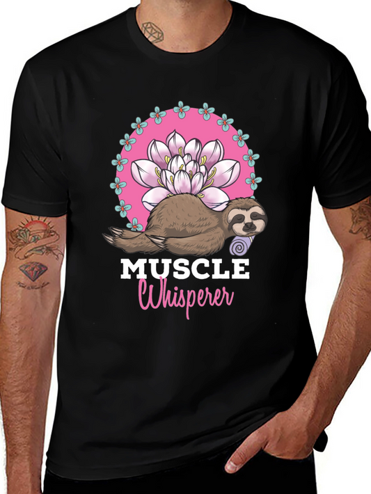 Muscle Whisperer Sloth Graphic T-Shirt