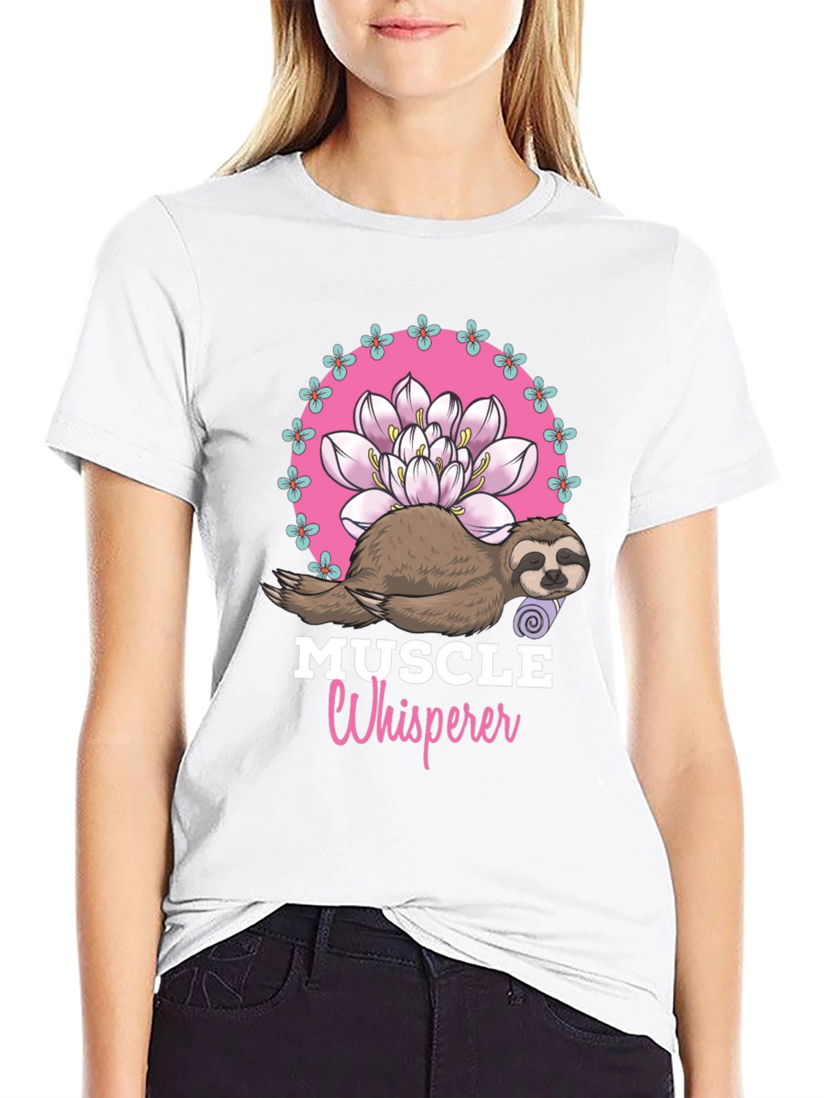 Muscle Whisperer Sloth Graphic T-Shirt
