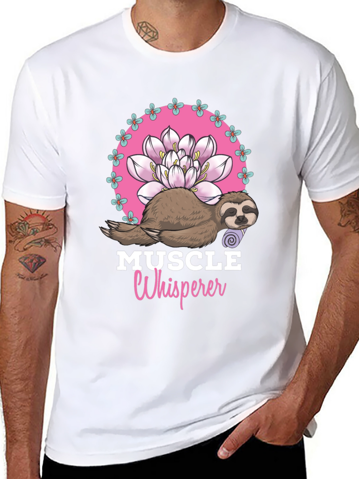 Muscle Whisperer Sloth Graphic T-Shirt