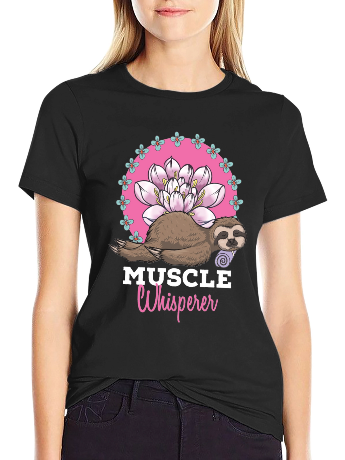 Muscle Whisperer Sloth Graphic T-Shirt