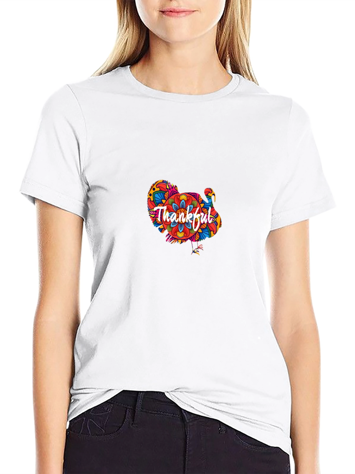 Thankful Turkey Graphic T-Shirt - Thanksgiving Tee