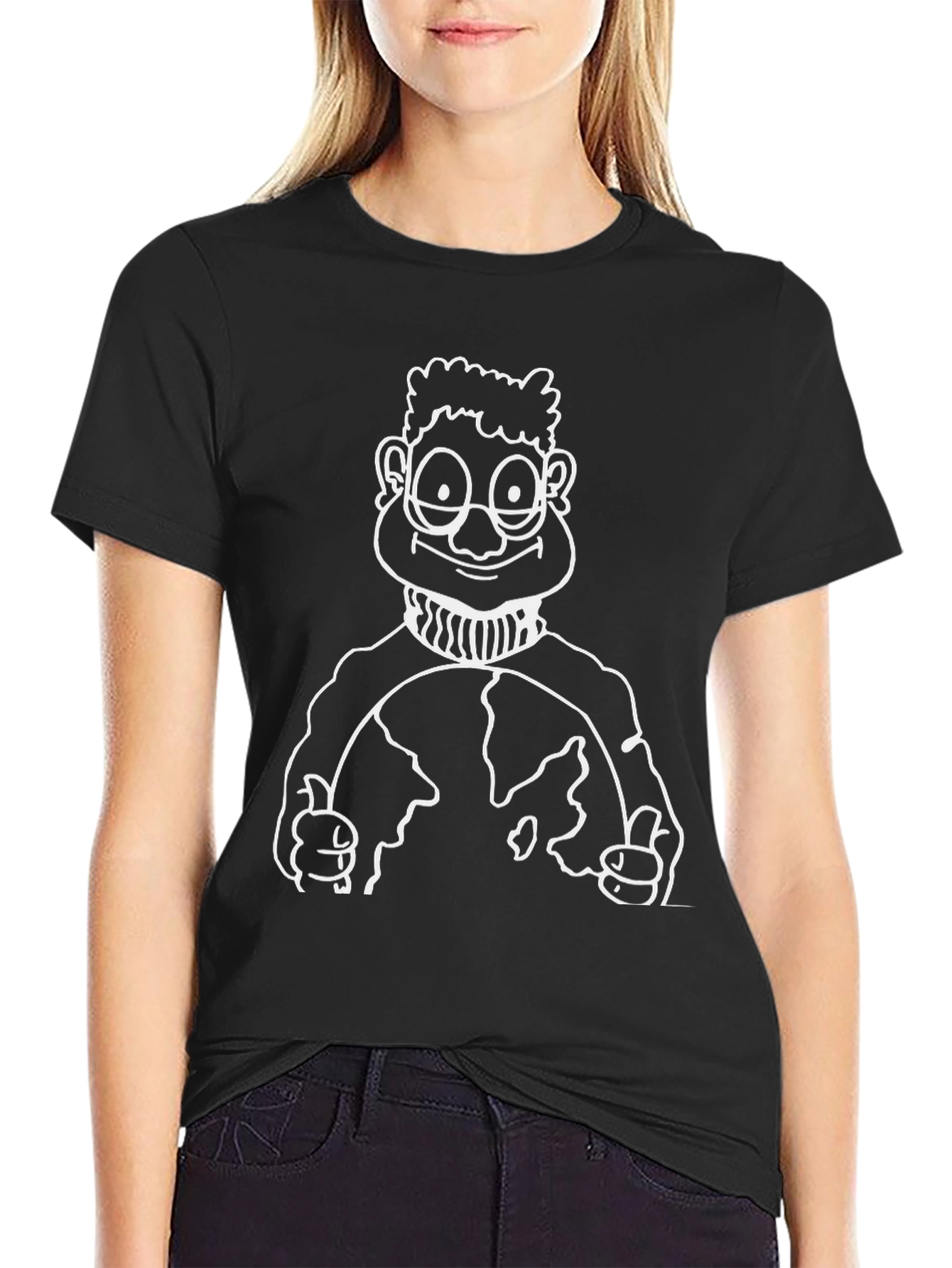 Cartoon Graphic Black T-Shirt