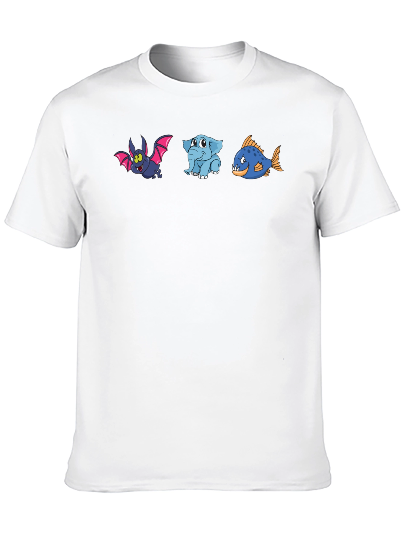 Cartoon Animal Trio Black T-Shirt