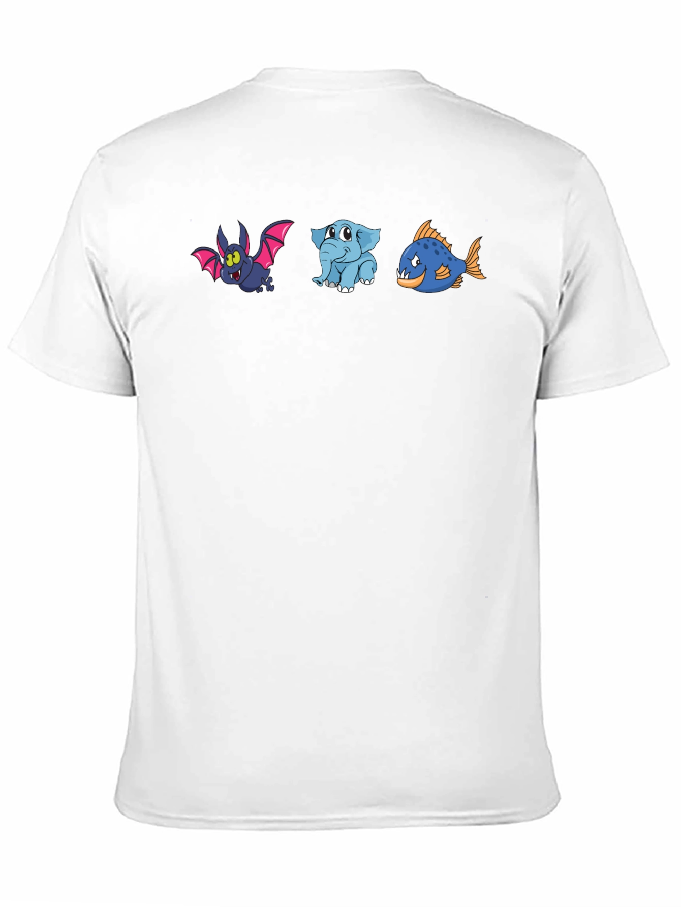 Cartoon Animal Trio Black T-Shirt