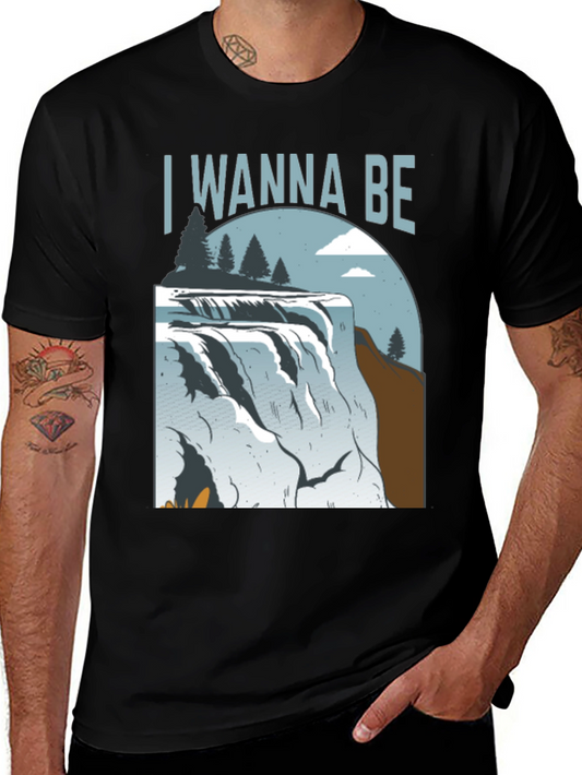 Wanna Be Waterfall Graphic Tee - Nature Lovers Shirt