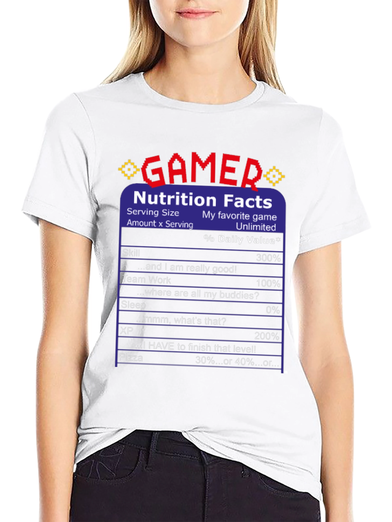 Gamer Nutrition Facts Funny T-Shirt