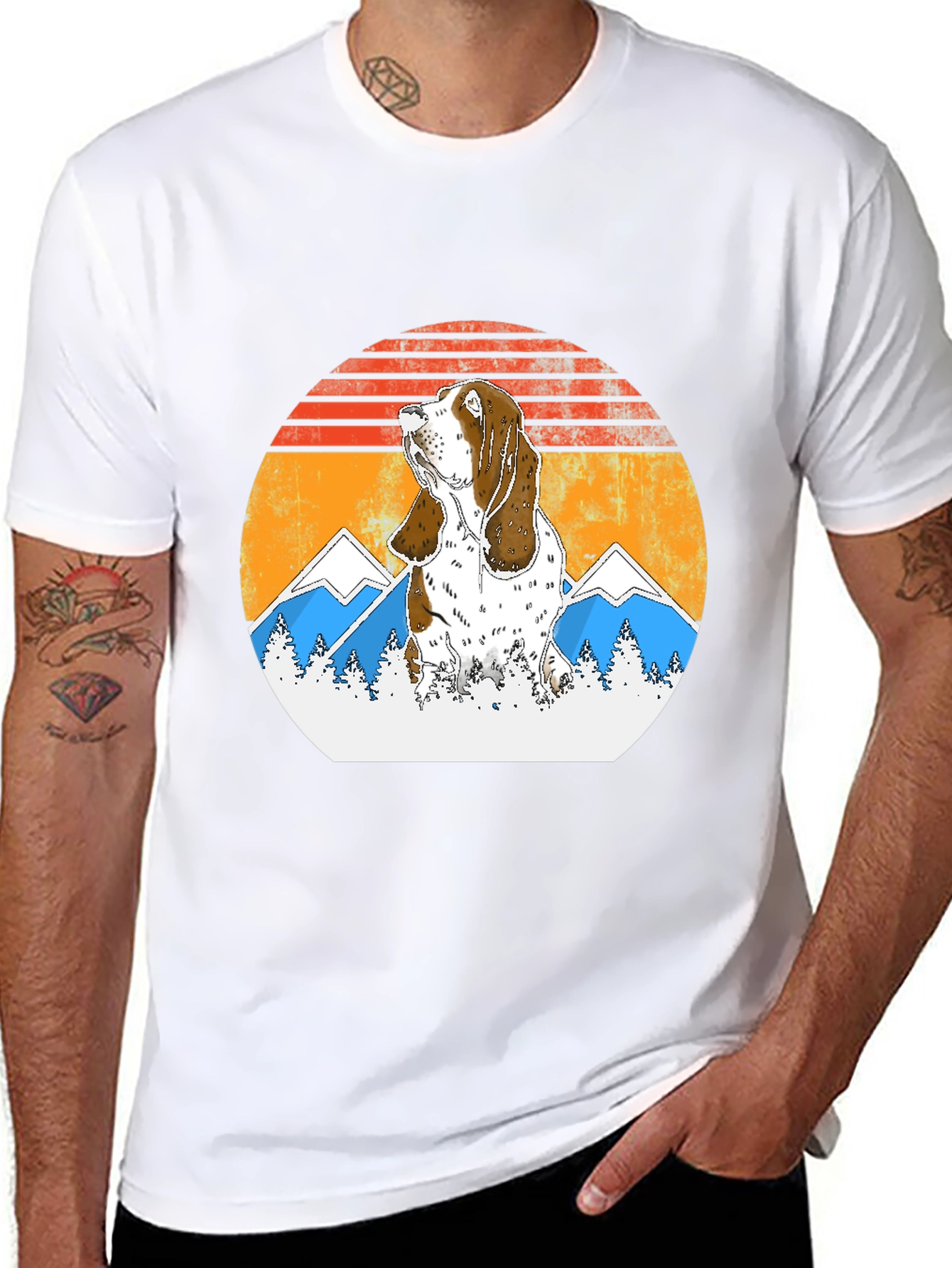 Bassett Hound Sunset T-Shirt - Dog Lover Tee