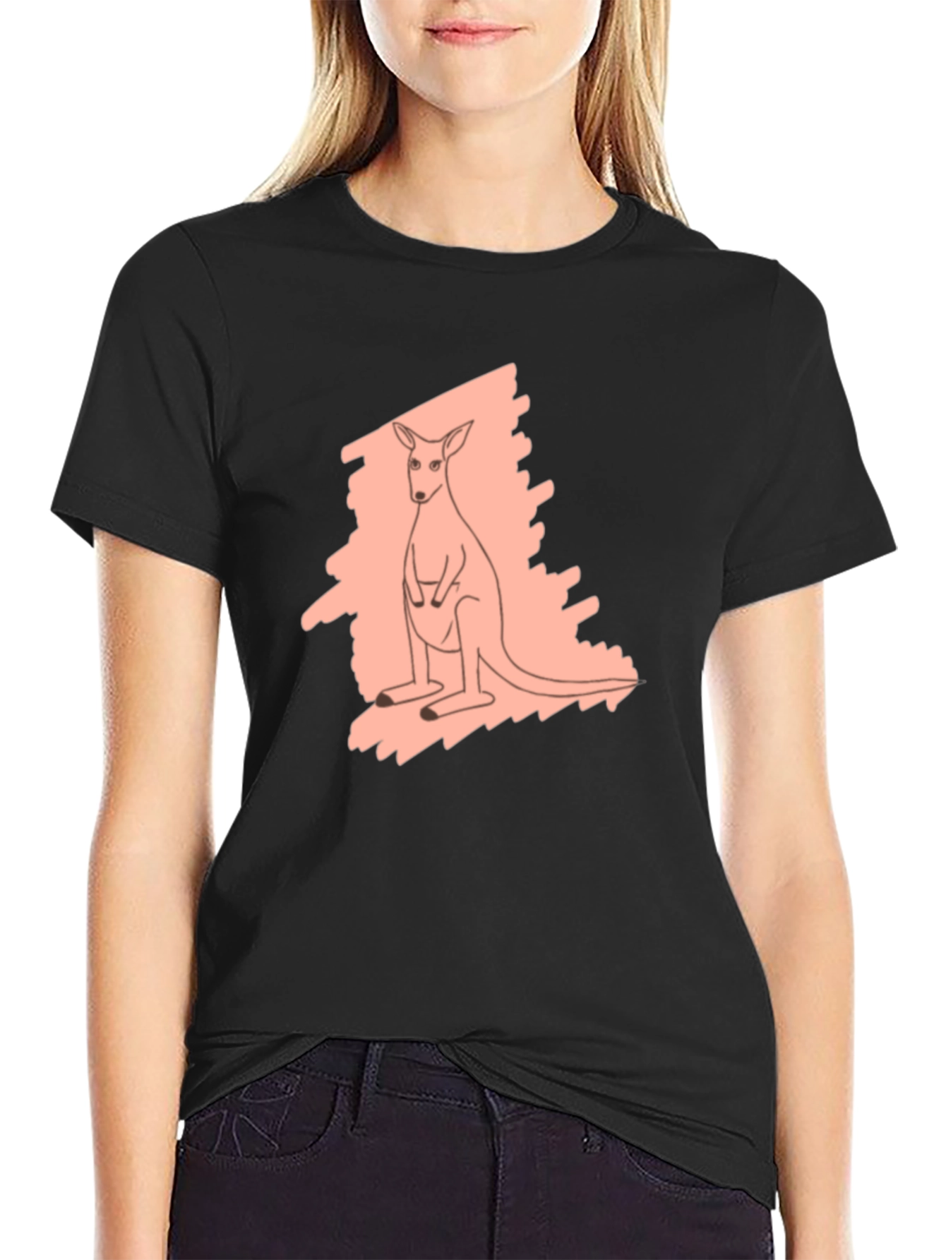 Kangaroo Graphic Tee - Black Unisex Shirt