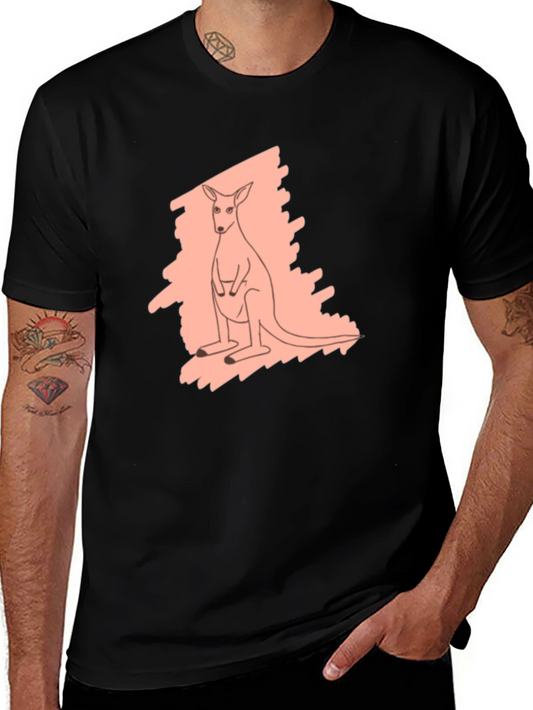 Kangaroo Graphic Tee - Black Unisex Shirt