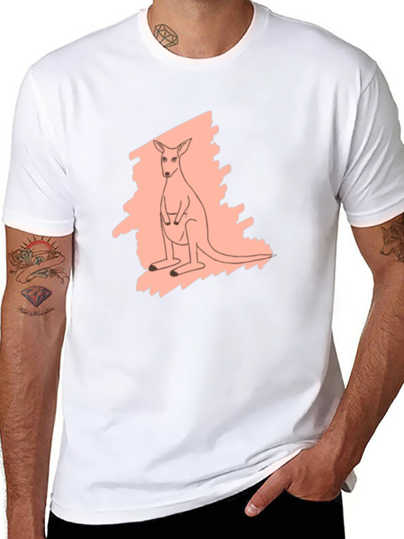 Kangaroo Graphic Tee - Black Unisex Shirt