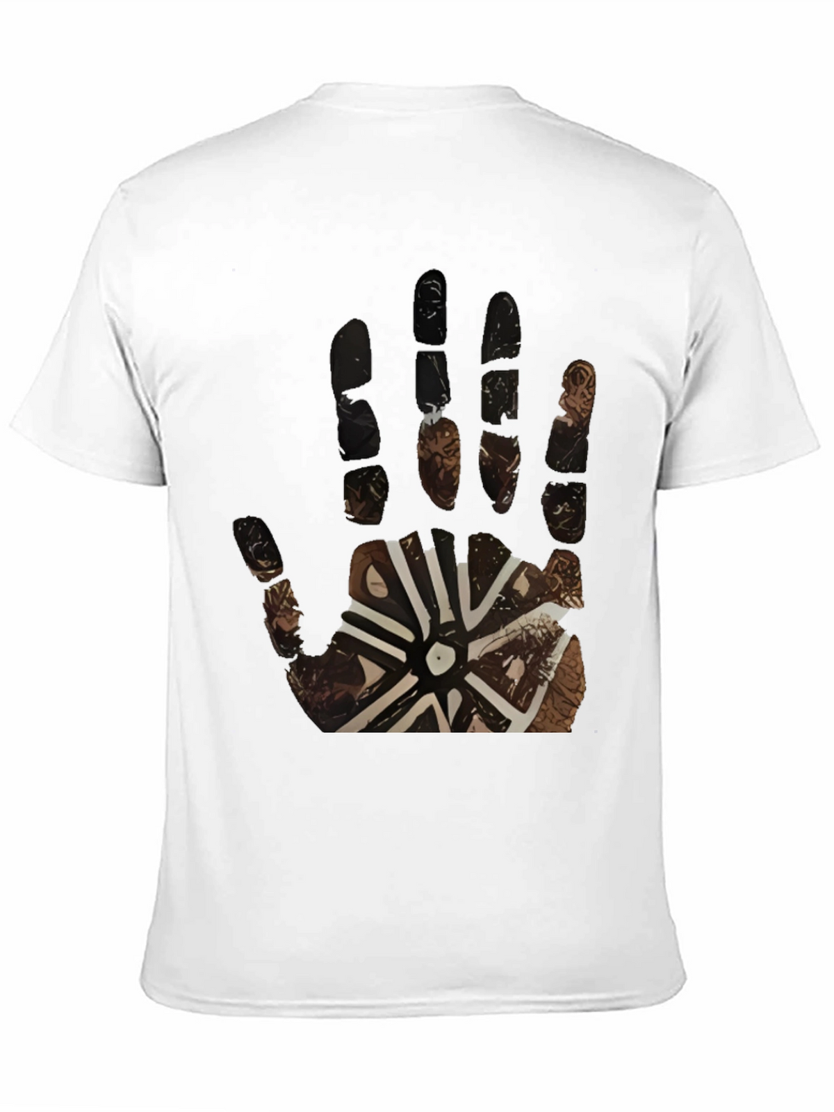 Tribal Hand Print Black Tee