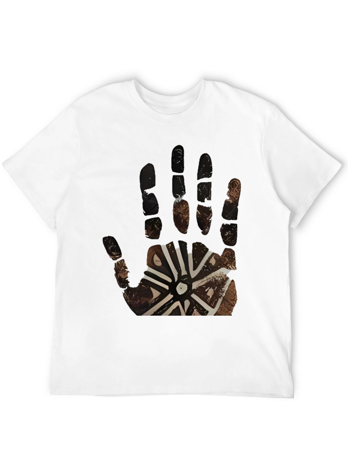Tribal Hand Print Black Tee