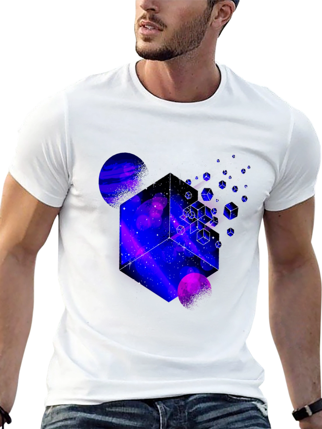 Cosmic Cube Graphic Tee - Mens Black T-Shirt