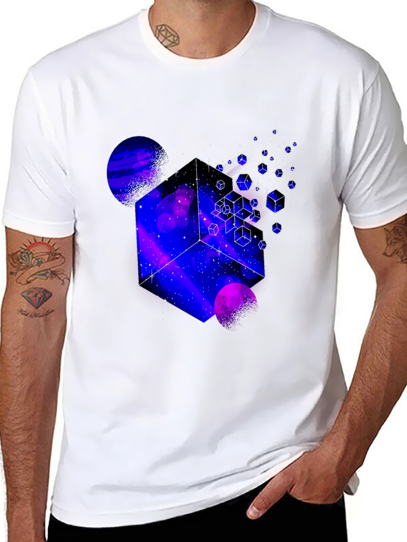 Cosmic Cube Graphic Tee - Mens Black T-Shirt