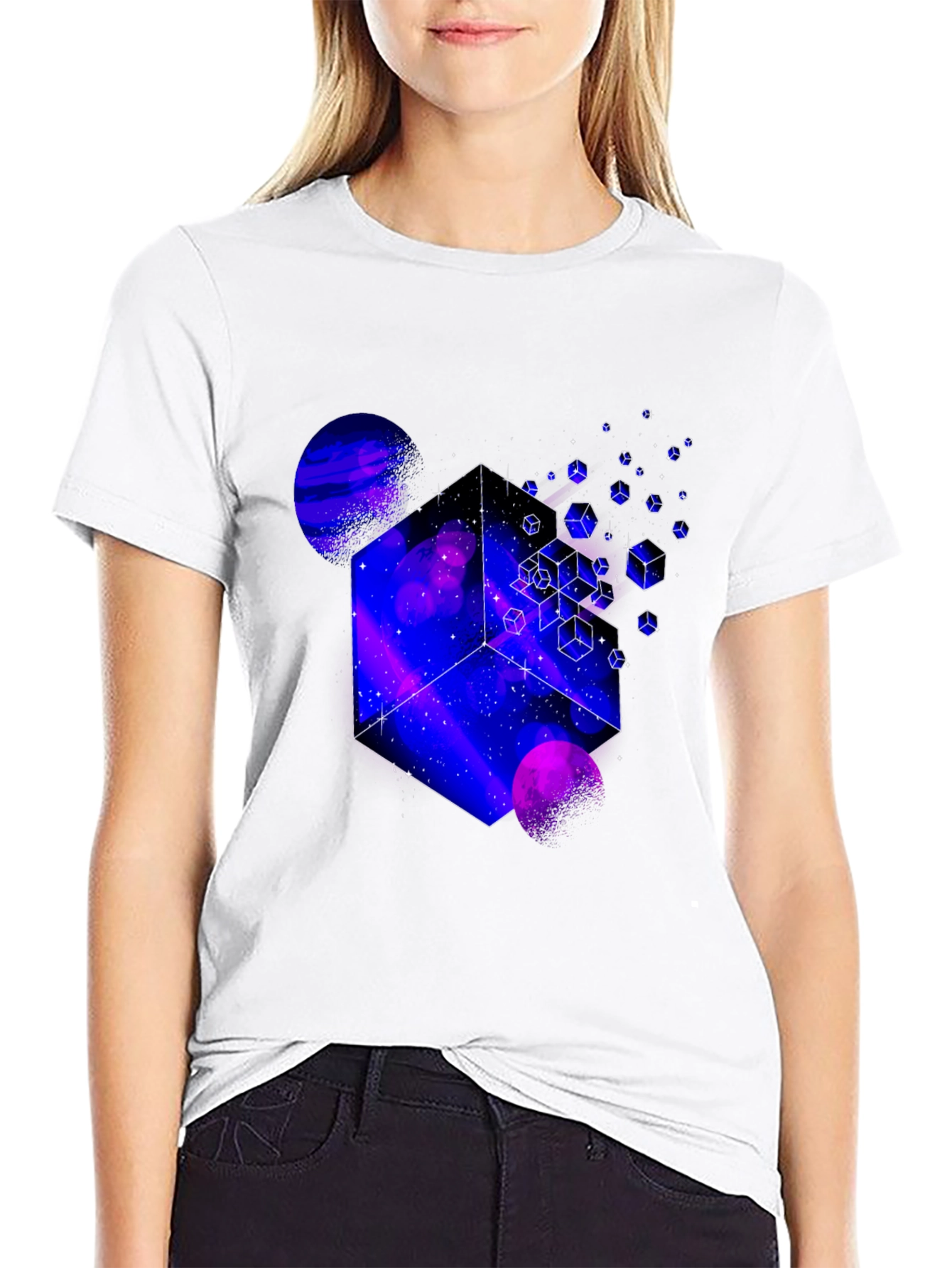 Cosmic Cube Graphic Tee - Mens Black T-Shirt