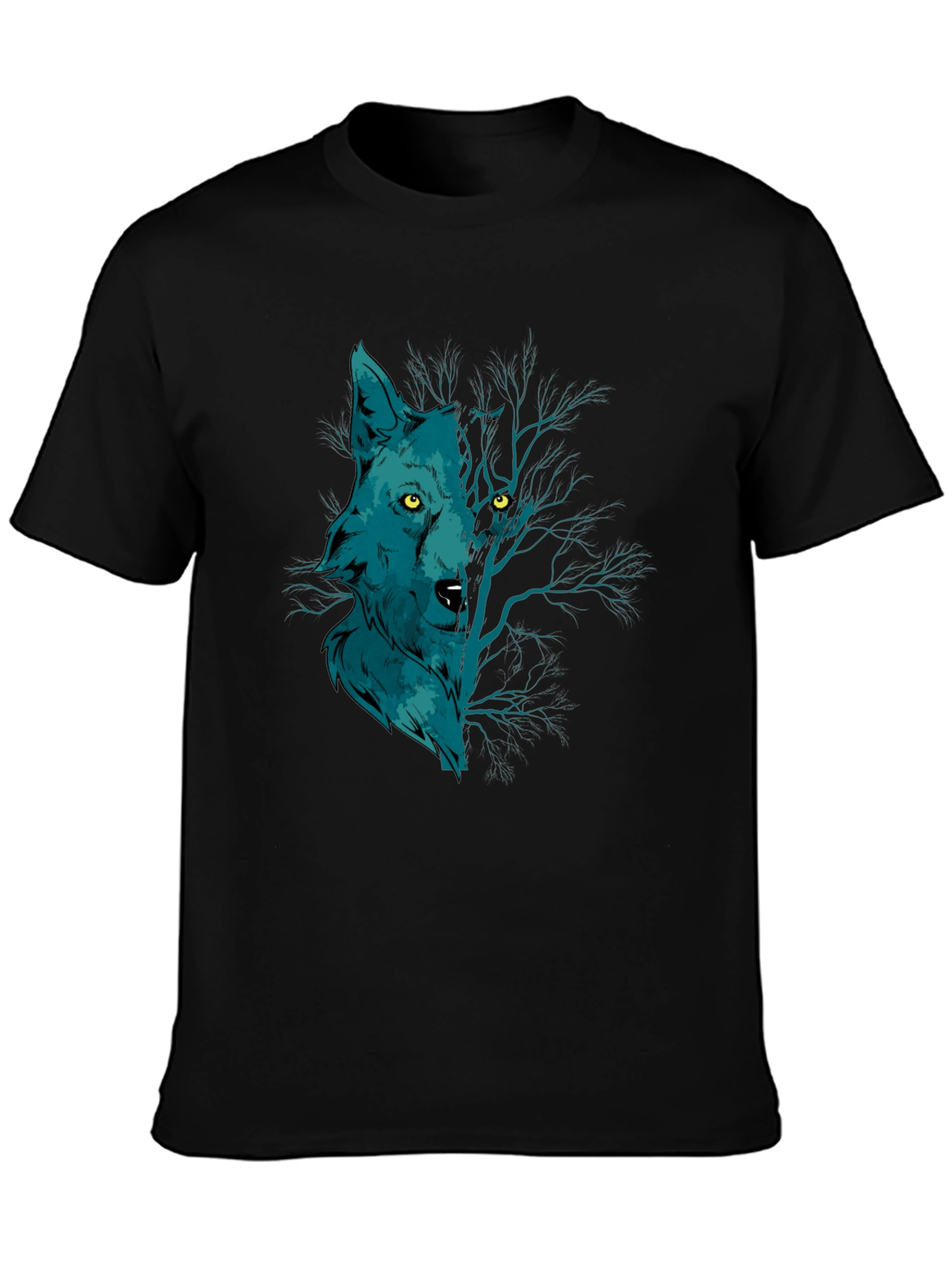 Wolf and Woods Graphic Tee - Black Cotton T-Shirt