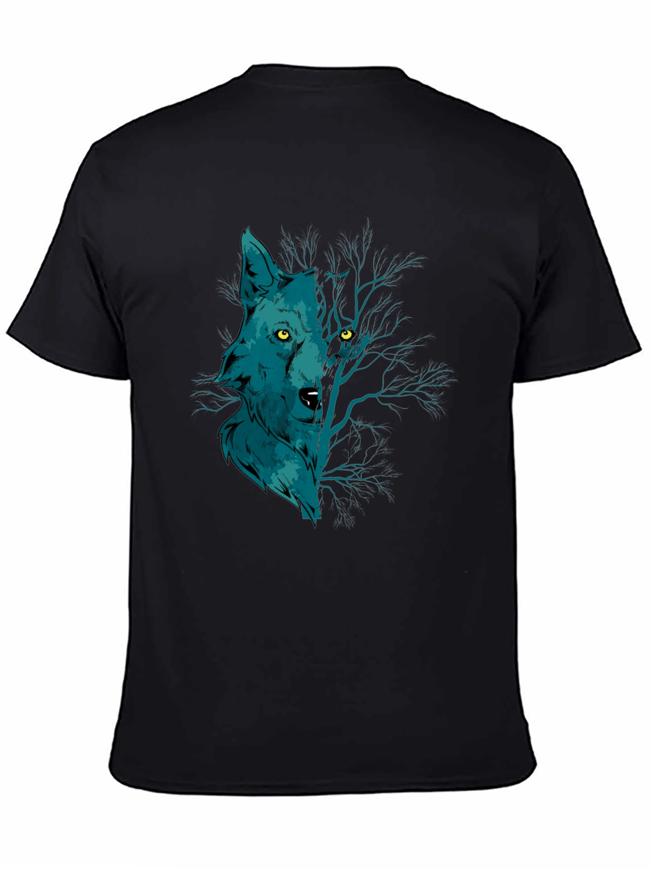 Wolf and Woods Graphic Tee - Black Cotton T-Shirt