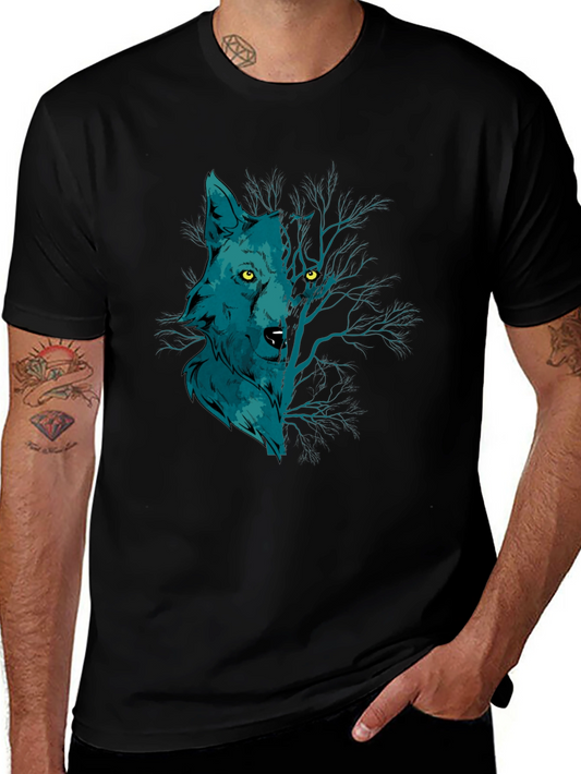 Wolf and Woods Graphic Tee - Black Cotton T-Shirt