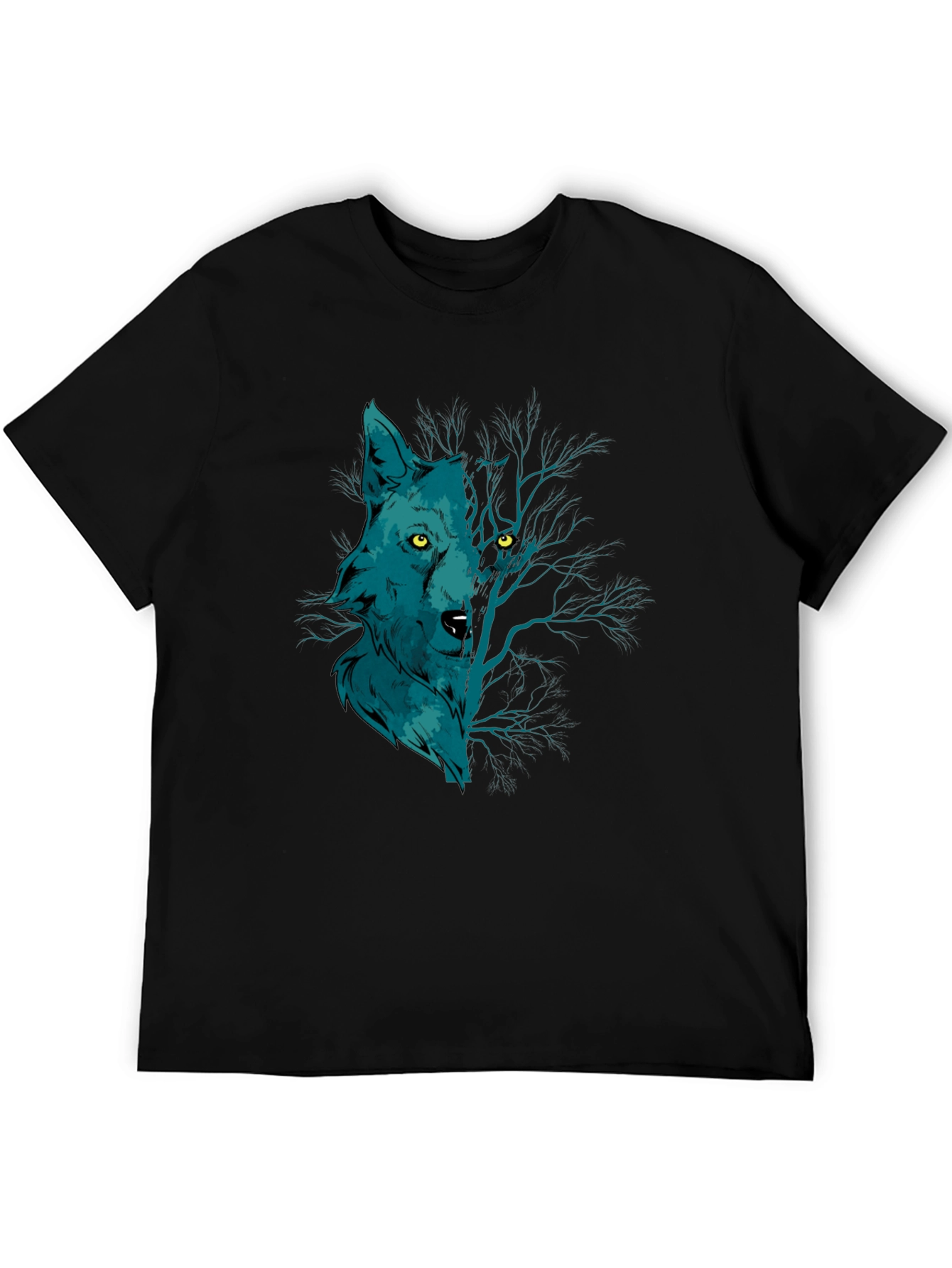 Wolf and Woods Graphic Tee - Black Cotton T-Shirt