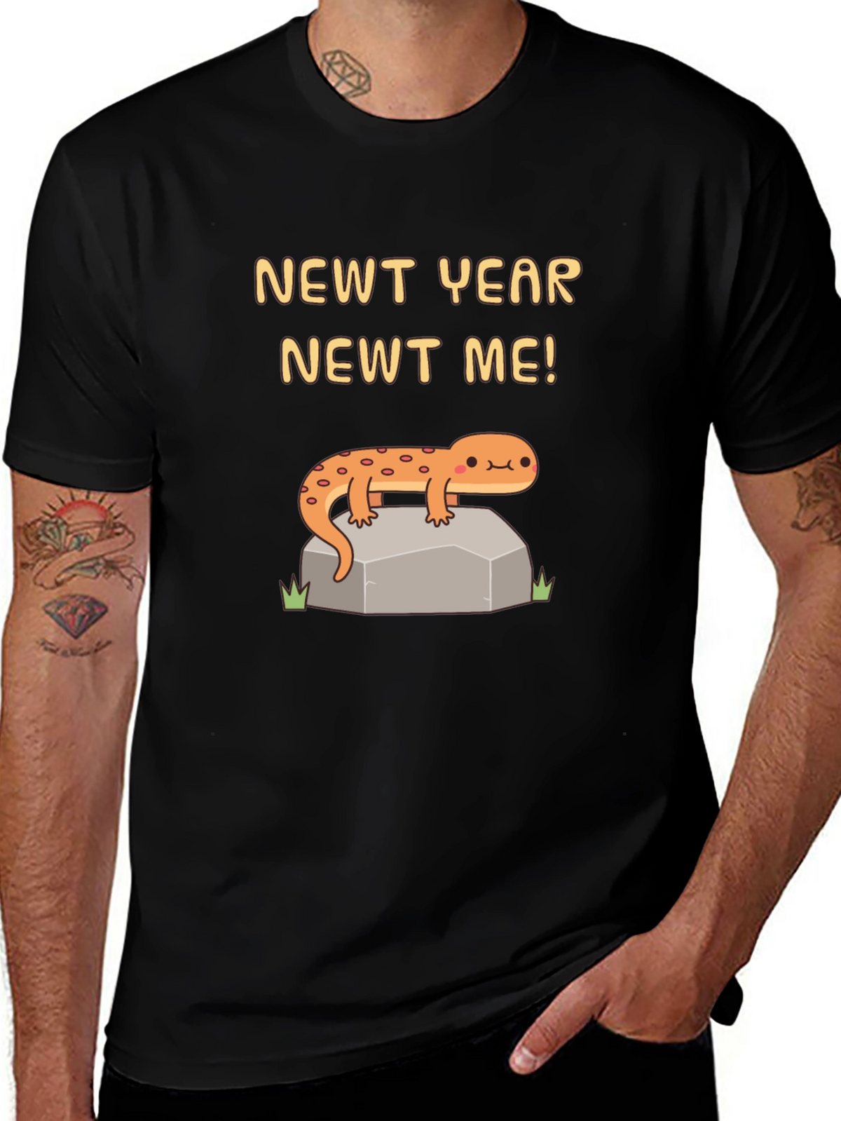 Newt Year Newt Me Black T-Shirt