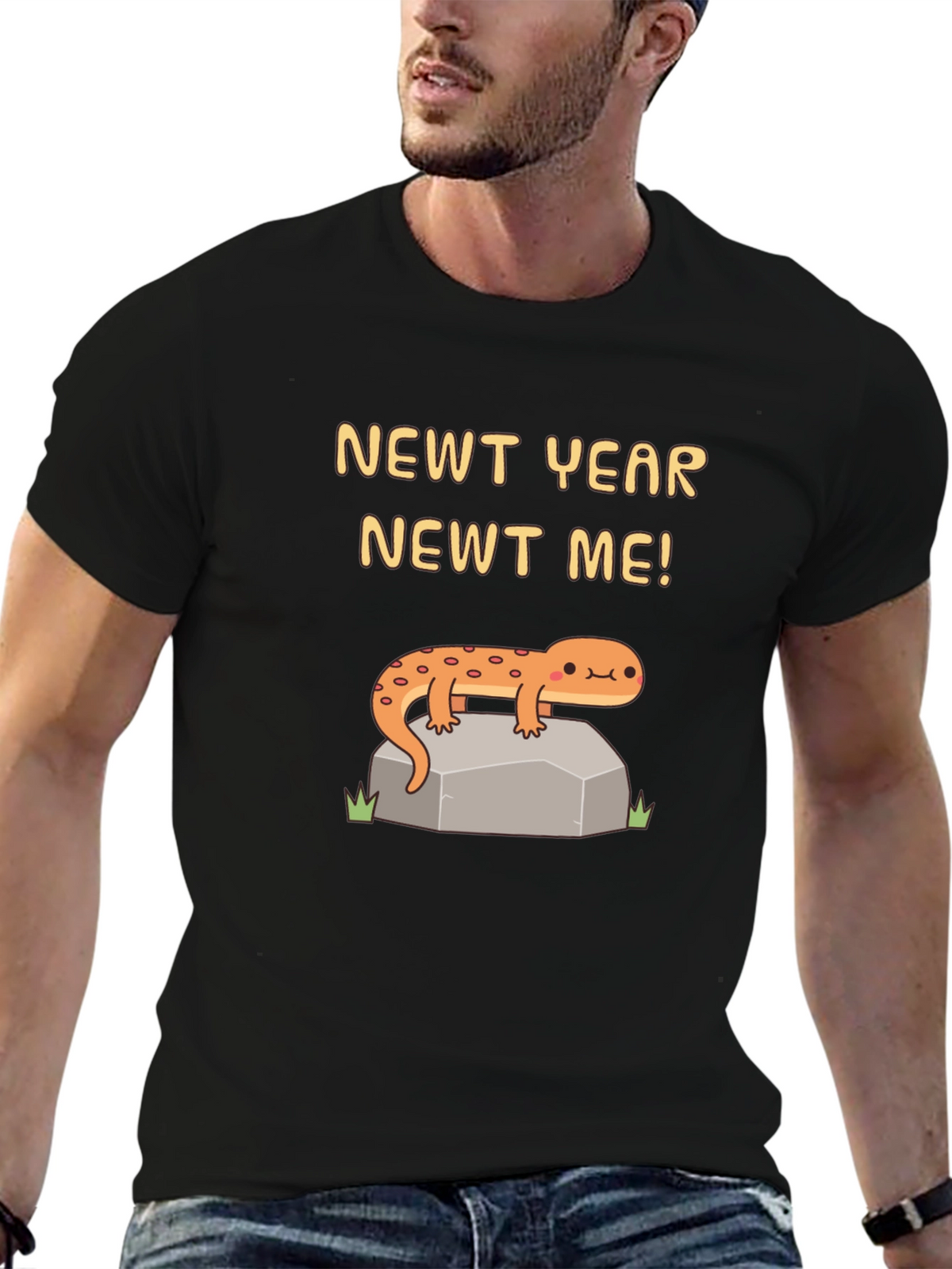 Newt Year Newt Me Black T-Shirt