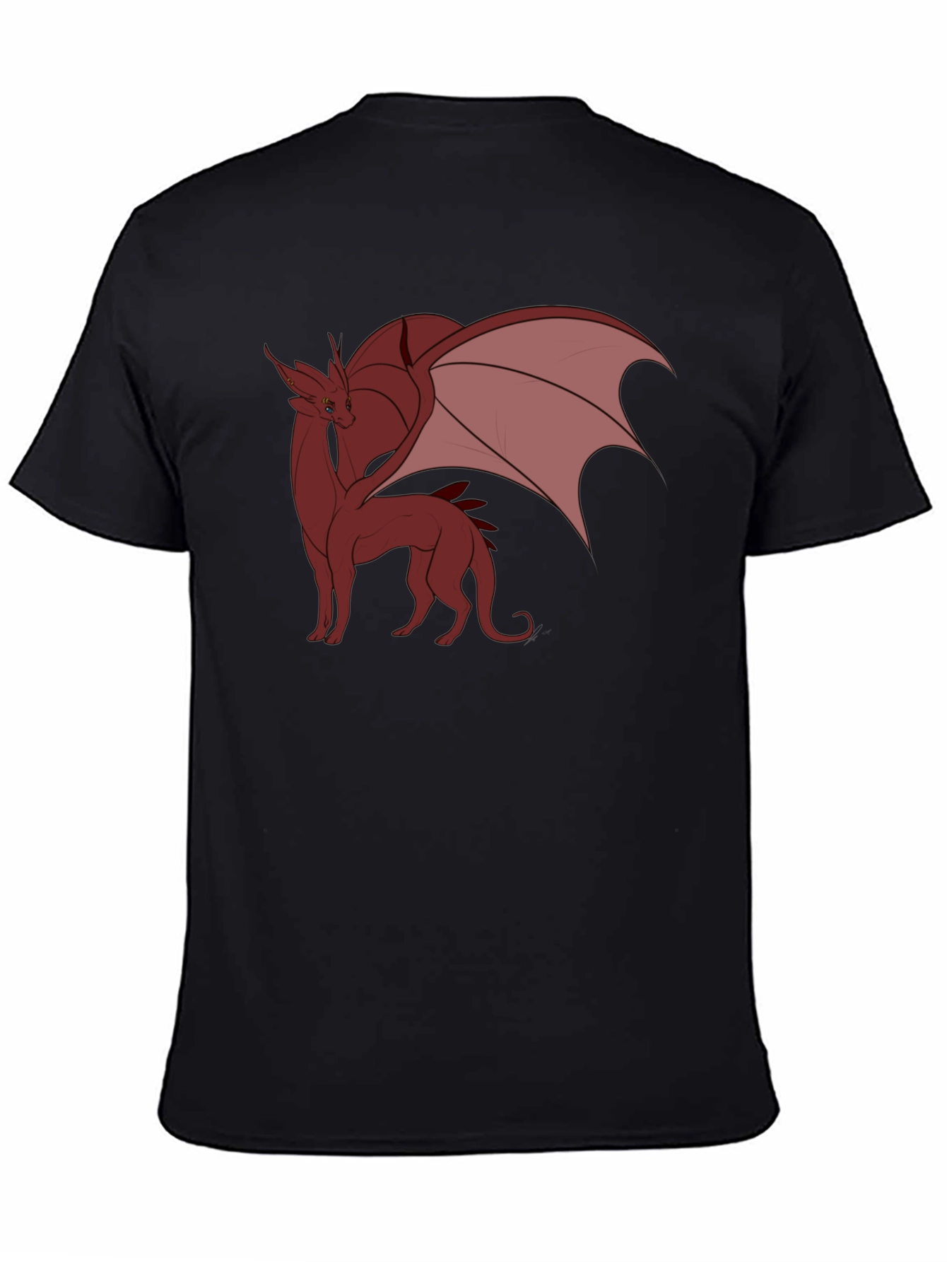 Dragon Graphic Tee - Black Cotton Blend