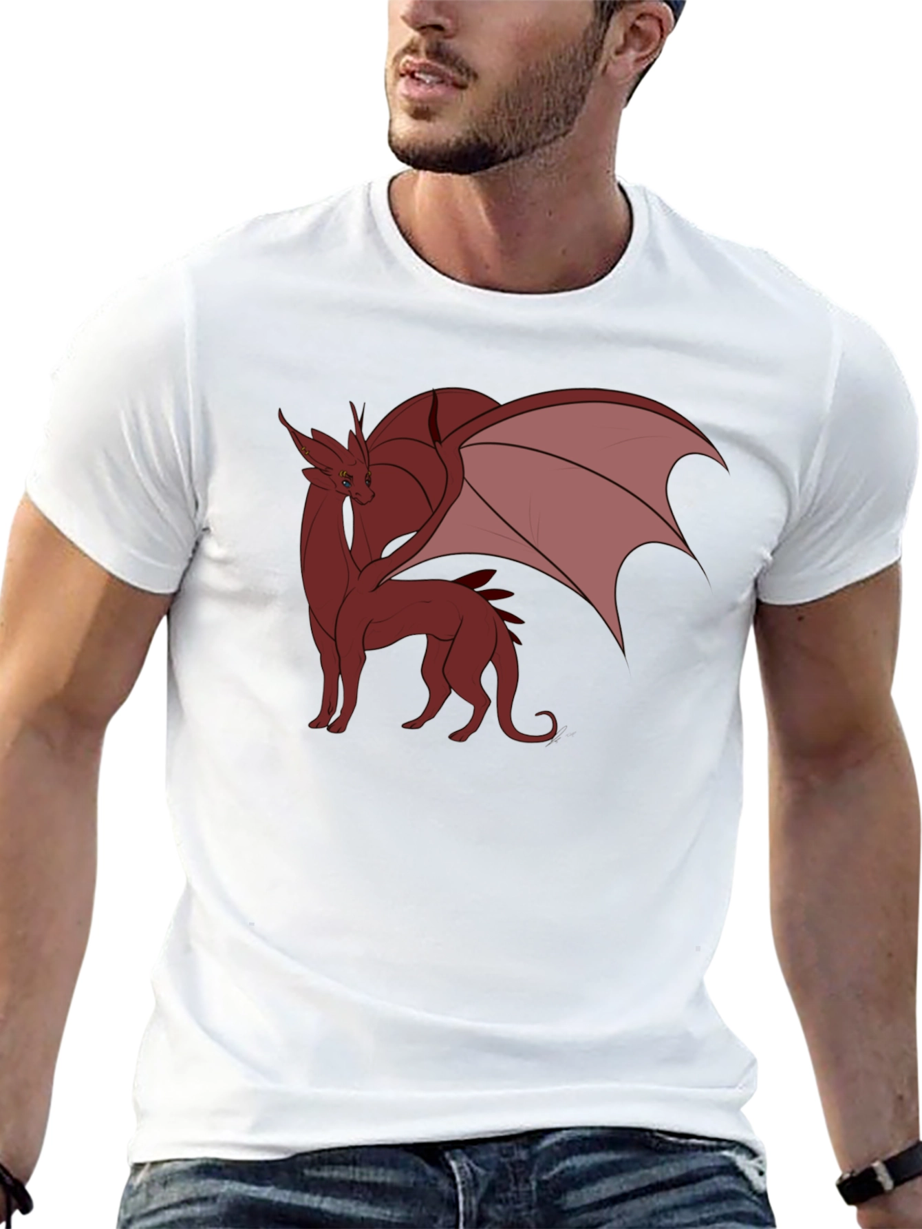 Dragon Graphic Tee - Black Cotton Blend