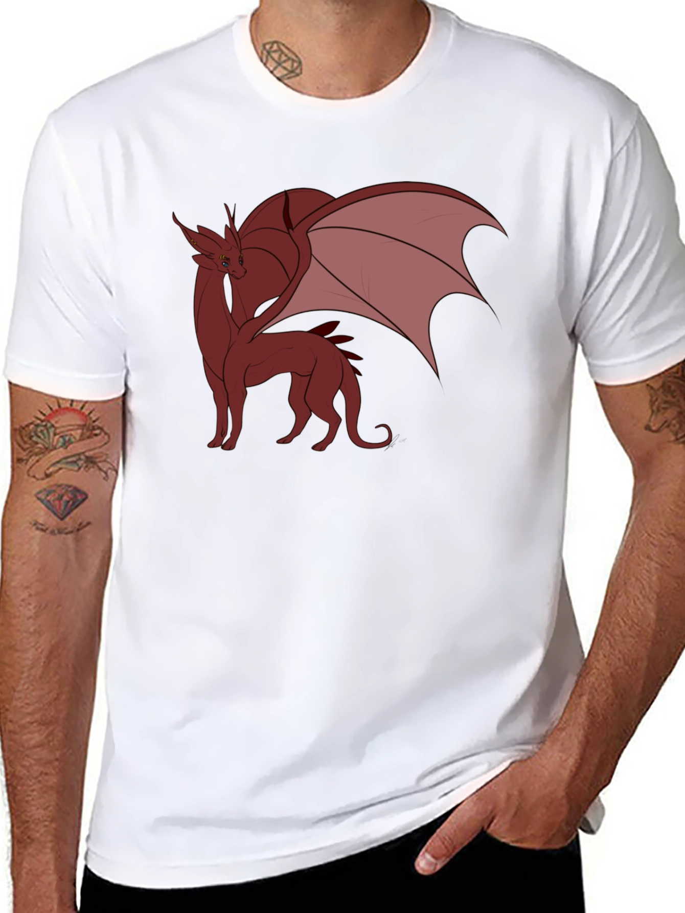Dragon Graphic Tee - Black Cotton Blend