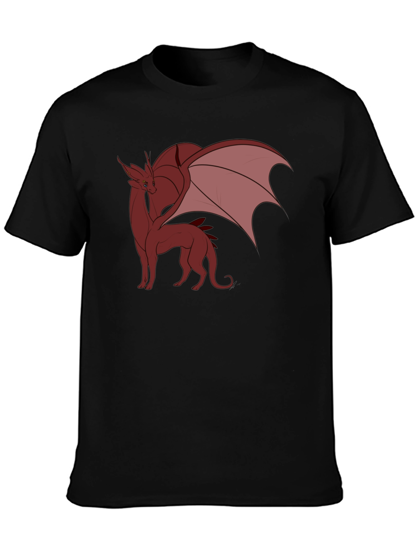 Dragon Graphic Tee - Black Cotton Blend