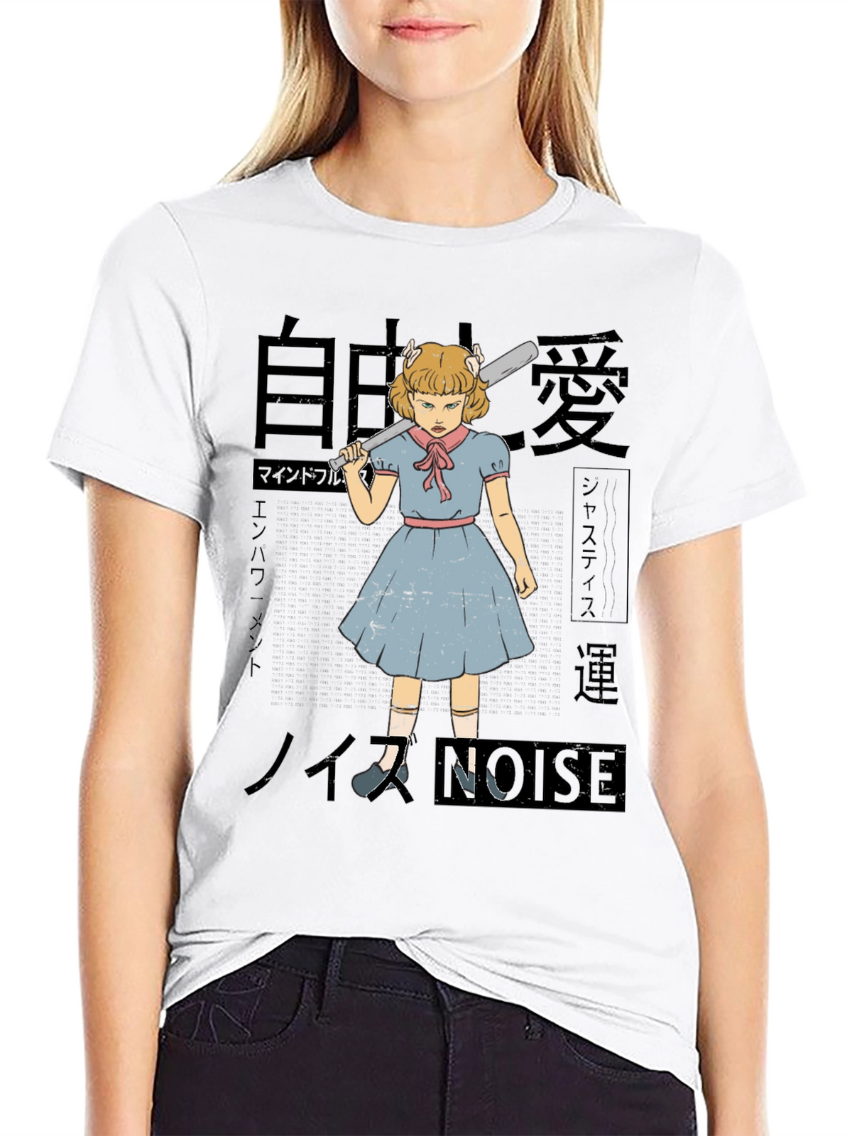 Noise T-Shirt - Grumpy Girl with Baseball Bat