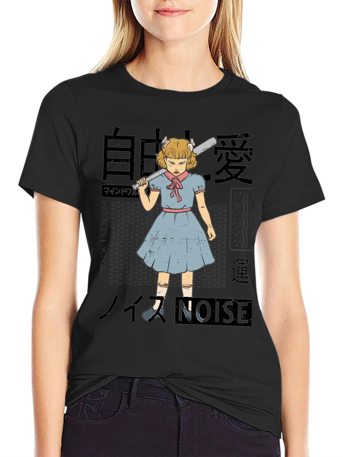 Noise T-Shirt - Grumpy Girl with Baseball Bat