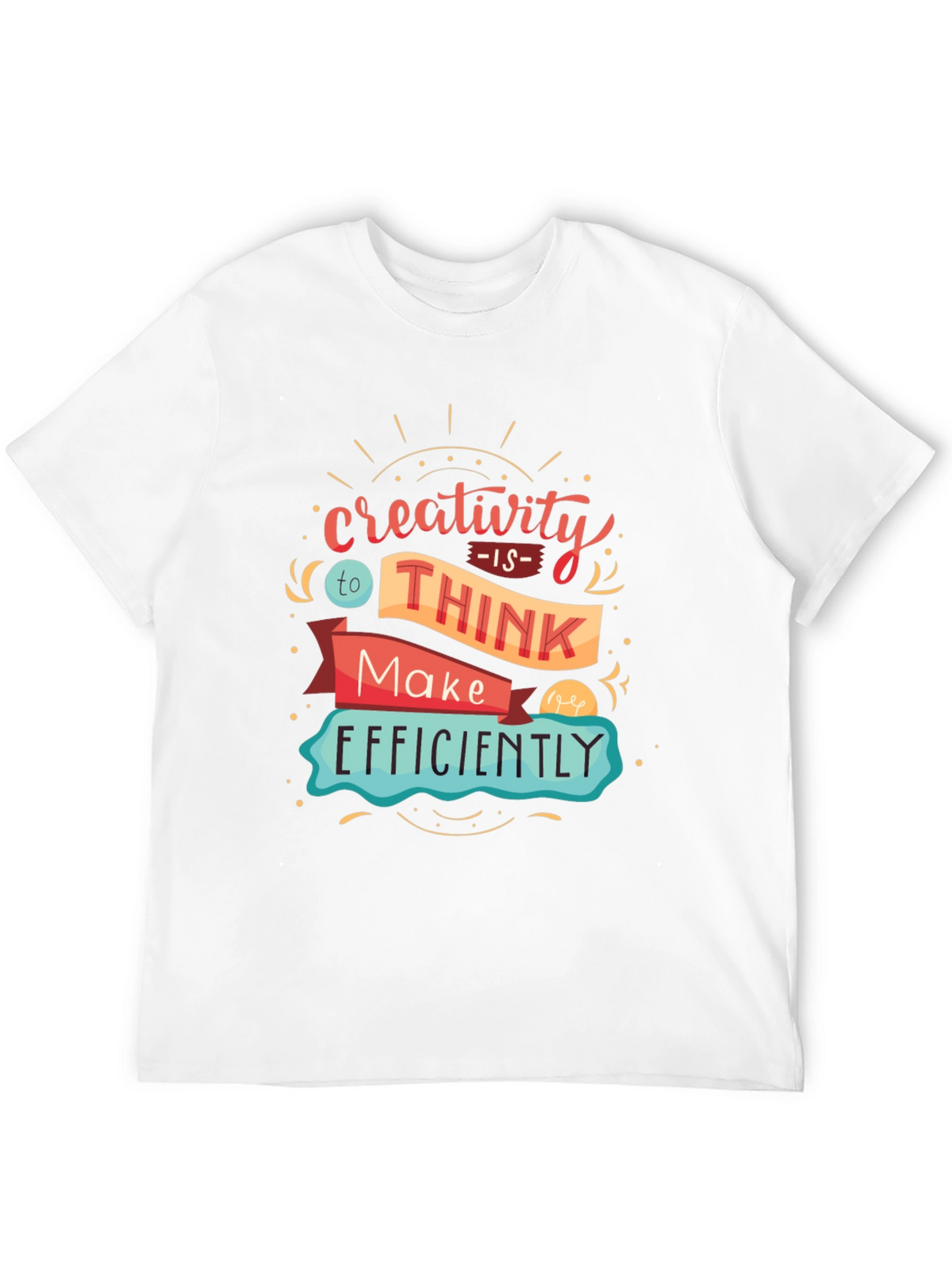 Creativity Quote Graphic Print Black T-Shirt
