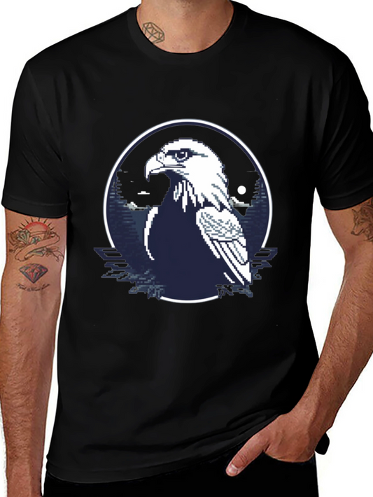Pixel Eagle Graphic Tee - Retro Style Shirt